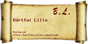 Bártfai Lilla névjegykártya